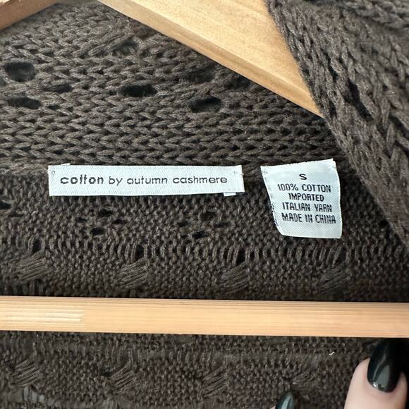 Cotton by Autumn Cashmere Brown Knit Cardigan Size Small - Picture 4 of 4